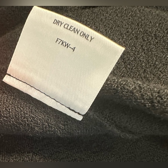 EILEEN FISHER 100% Wool Crepe Midi Dress Black Knit Pullover Handkerchief Hem - Picture 12 of 13